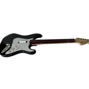 Rock Band Harmonix Fender Stratocaster Wireless Guitar Wii Black White As-Is
